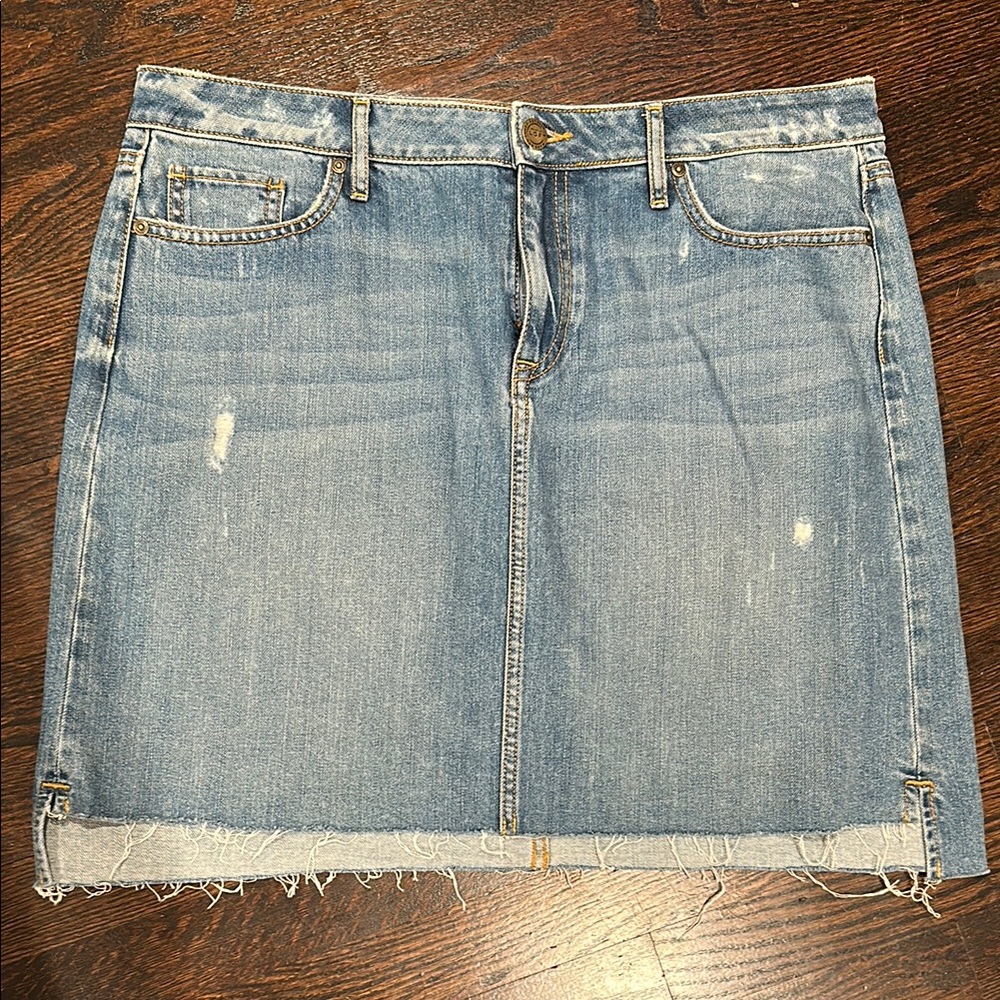 LOFT Blue Mini Pencil Skirt Casual
